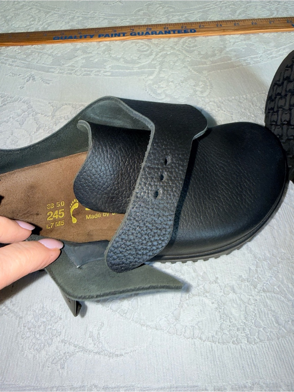 Betula by Birkenstock Black Leather Clog Mules Size 38 US L7 M5 Made in Germany - Picture 5 of 11